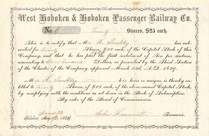 West Hoboken and Hoboken Passenger Railway Co.